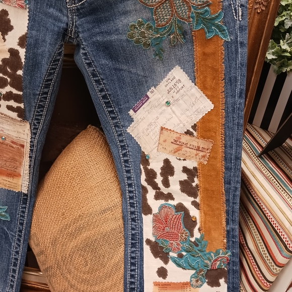 Boho Hippie Repurposed Jeans. - Picture 5 of 16